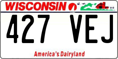 WI license plate 427VEJ