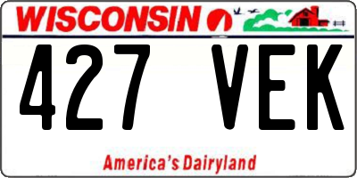 WI license plate 427VEK