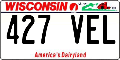 WI license plate 427VEL