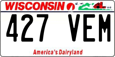 WI license plate 427VEM