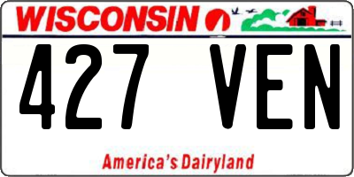 WI license plate 427VEN