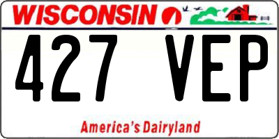 WI license plate 427VEP