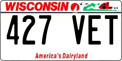 WI license plate 427VET