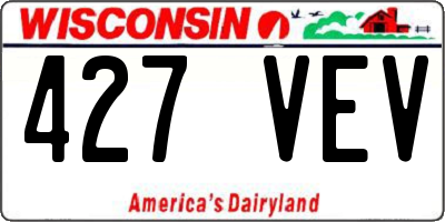 WI license plate 427VEV