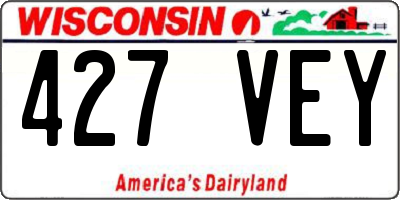 WI license plate 427VEY