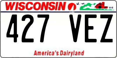 WI license plate 427VEZ