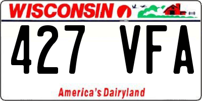 WI license plate 427VFA