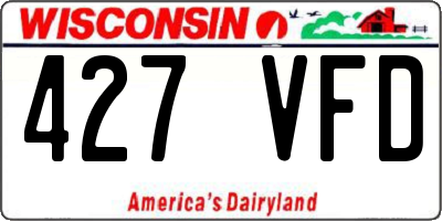 WI license plate 427VFD
