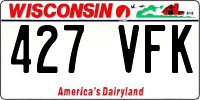 WI license plate 427VFK