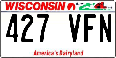 WI license plate 427VFN