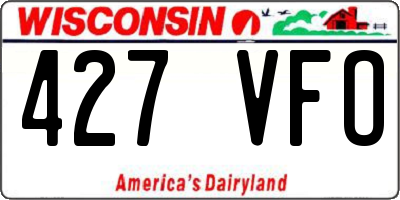 WI license plate 427VFO