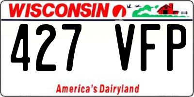 WI license plate 427VFP