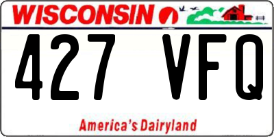 WI license plate 427VFQ
