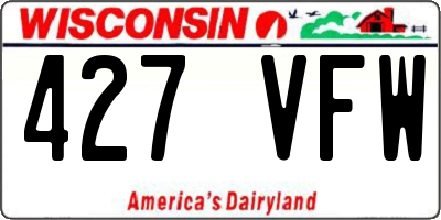 WI license plate 427VFW