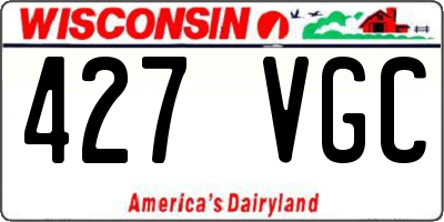WI license plate 427VGC