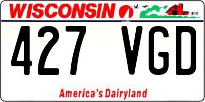 WI license plate 427VGD