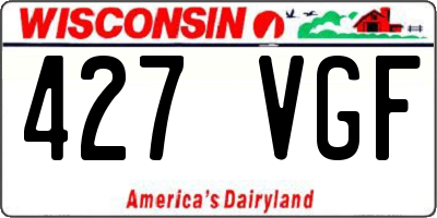 WI license plate 427VGF