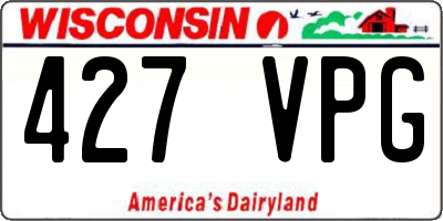 WI license plate 427VPG
