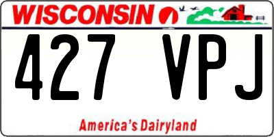 WI license plate 427VPJ
