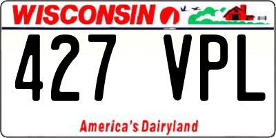 WI license plate 427VPL
