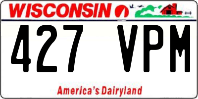WI license plate 427VPM