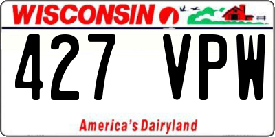 WI license plate 427VPW