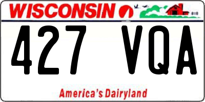 WI license plate 427VQA