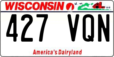 WI license plate 427VQN