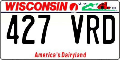 WI license plate 427VRD