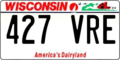 WI license plate 427VRE
