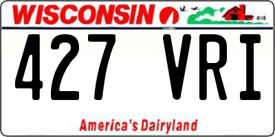 WI license plate 427VRI