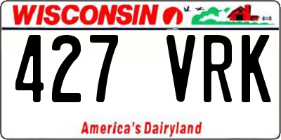 WI license plate 427VRK