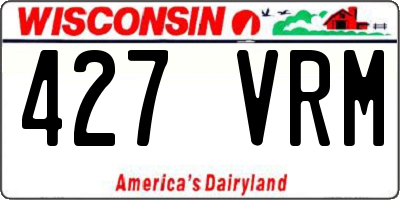 WI license plate 427VRM