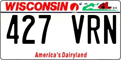 WI license plate 427VRN