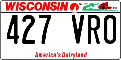 WI license plate 427VRO