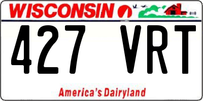 WI license plate 427VRT