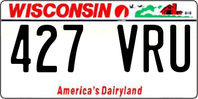 WI license plate 427VRU