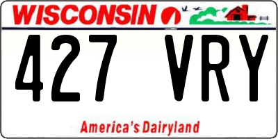 WI license plate 427VRY