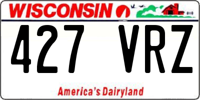 WI license plate 427VRZ