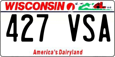 WI license plate 427VSA