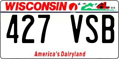 WI license plate 427VSB
