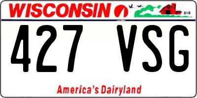 WI license plate 427VSG