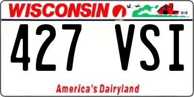 WI license plate 427VSI