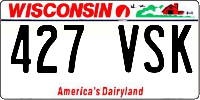 WI license plate 427VSK