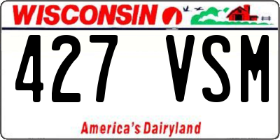 WI license plate 427VSM