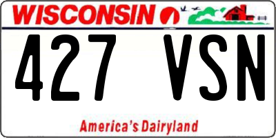 WI license plate 427VSN