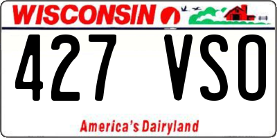 WI license plate 427VSO