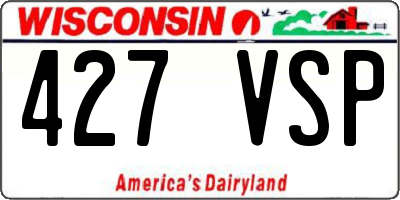 WI license plate 427VSP