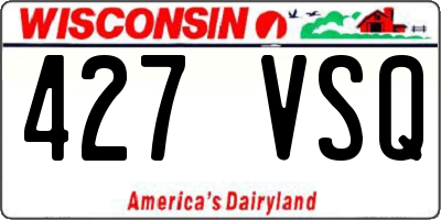 WI license plate 427VSQ