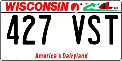 WI license plate 427VST